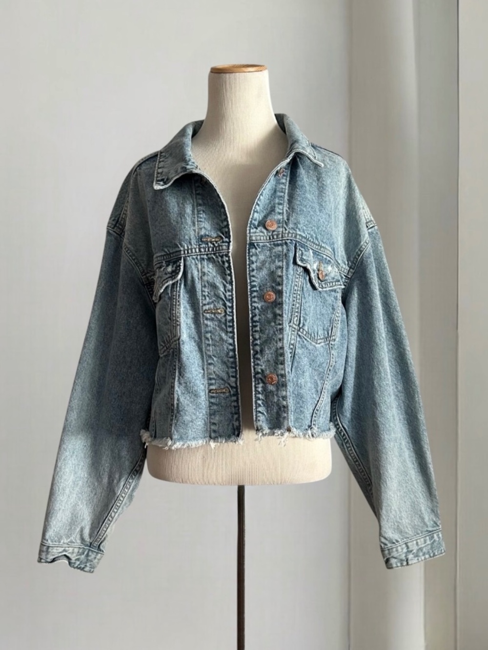 Wild Fable Cropped Denim Trucker Jacket